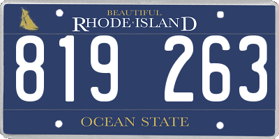 RI license plate 819263