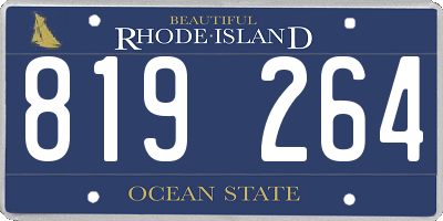 RI license plate 819264