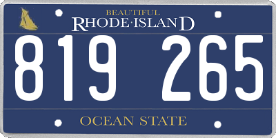 RI license plate 819265