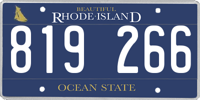 RI license plate 819266