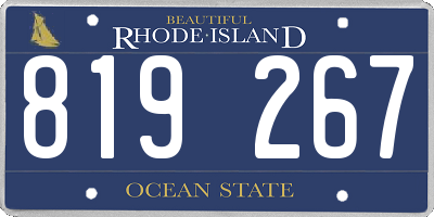 RI license plate 819267