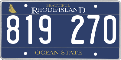RI license plate 819270
