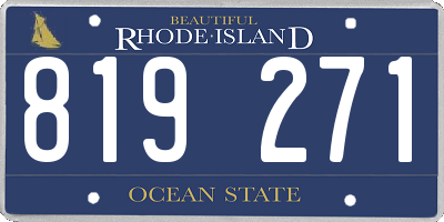 RI license plate 819271