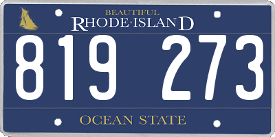 RI license plate 819273