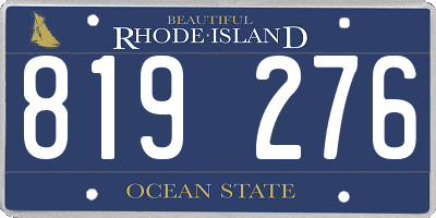 RI license plate 819276