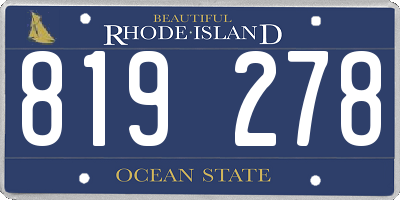 RI license plate 819278