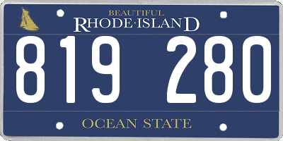 RI license plate 819280