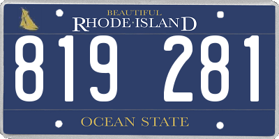 RI license plate 819281