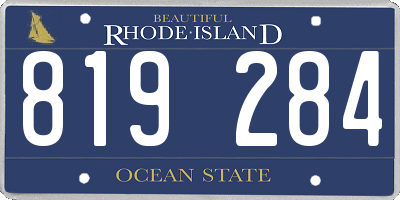 RI license plate 819284