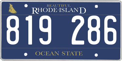 RI license plate 819286
