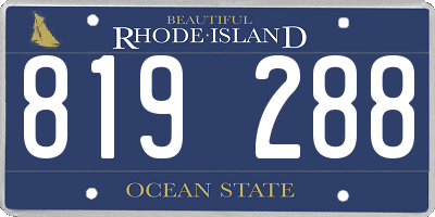 RI license plate 819288