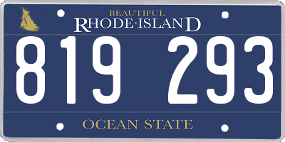 RI license plate 819293
