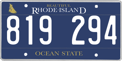 RI license plate 819294