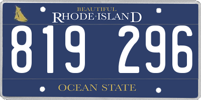 RI license plate 819296