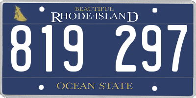 RI license plate 819297