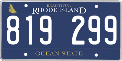 RI license plate 819299