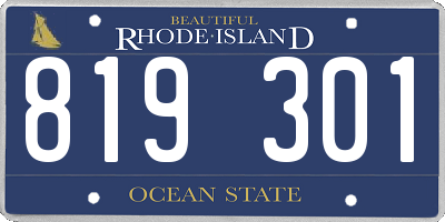 RI license plate 819301