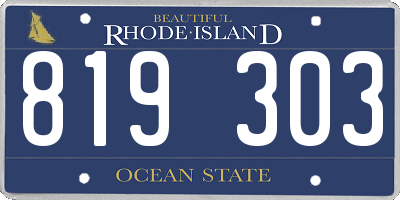 RI license plate 819303