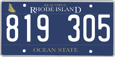 RI license plate 819305