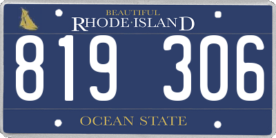 RI license plate 819306