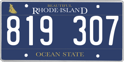 RI license plate 819307