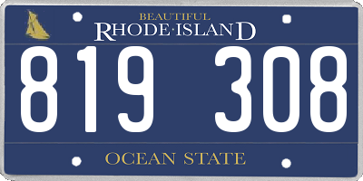 RI license plate 819308