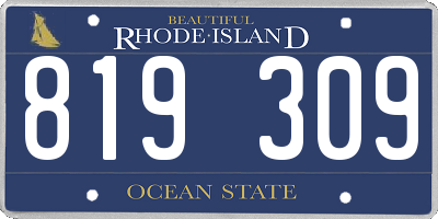 RI license plate 819309
