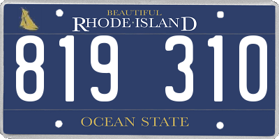 RI license plate 819310