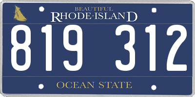 RI license plate 819312