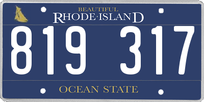 RI license plate 819317