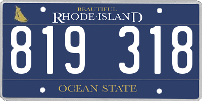 RI license plate 819318