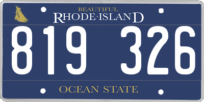 RI license plate 819326