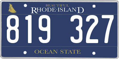RI license plate 819327