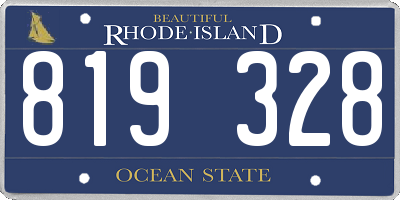 RI license plate 819328