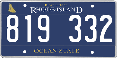 RI license plate 819332