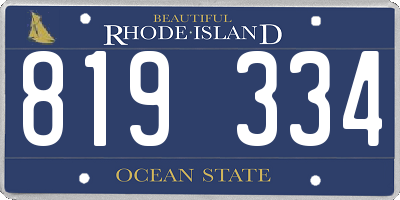 RI license plate 819334