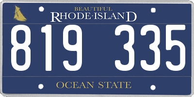 RI license plate 819335