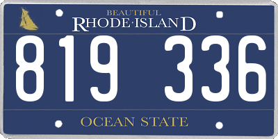 RI license plate 819336
