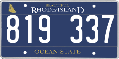 RI license plate 819337