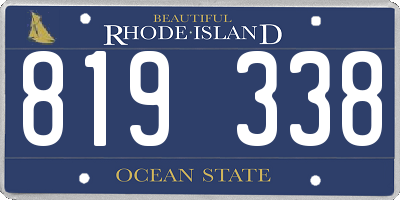 RI license plate 819338