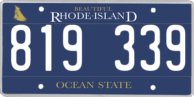 RI license plate 819339
