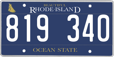 RI license plate 819340