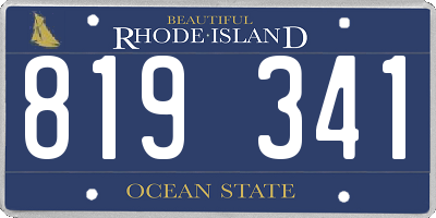RI license plate 819341