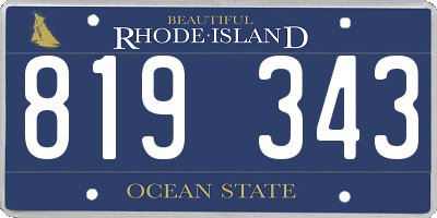 RI license plate 819343
