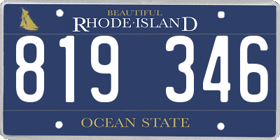 RI license plate 819346