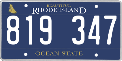 RI license plate 819347