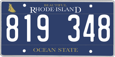RI license plate 819348