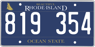RI license plate 819354