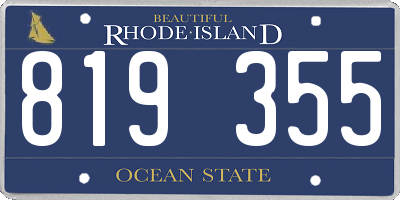 RI license plate 819355