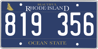 RI license plate 819356